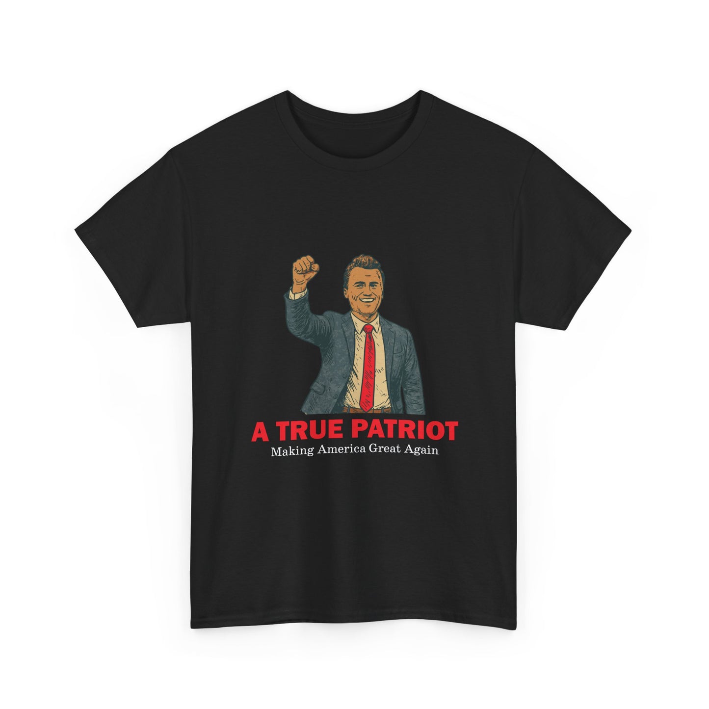 A True Patriot Unisex Heavy Cotton Tee, Casual Wear, Gift for Patriots, Independence Day Shirt, Everyday Statement Tee