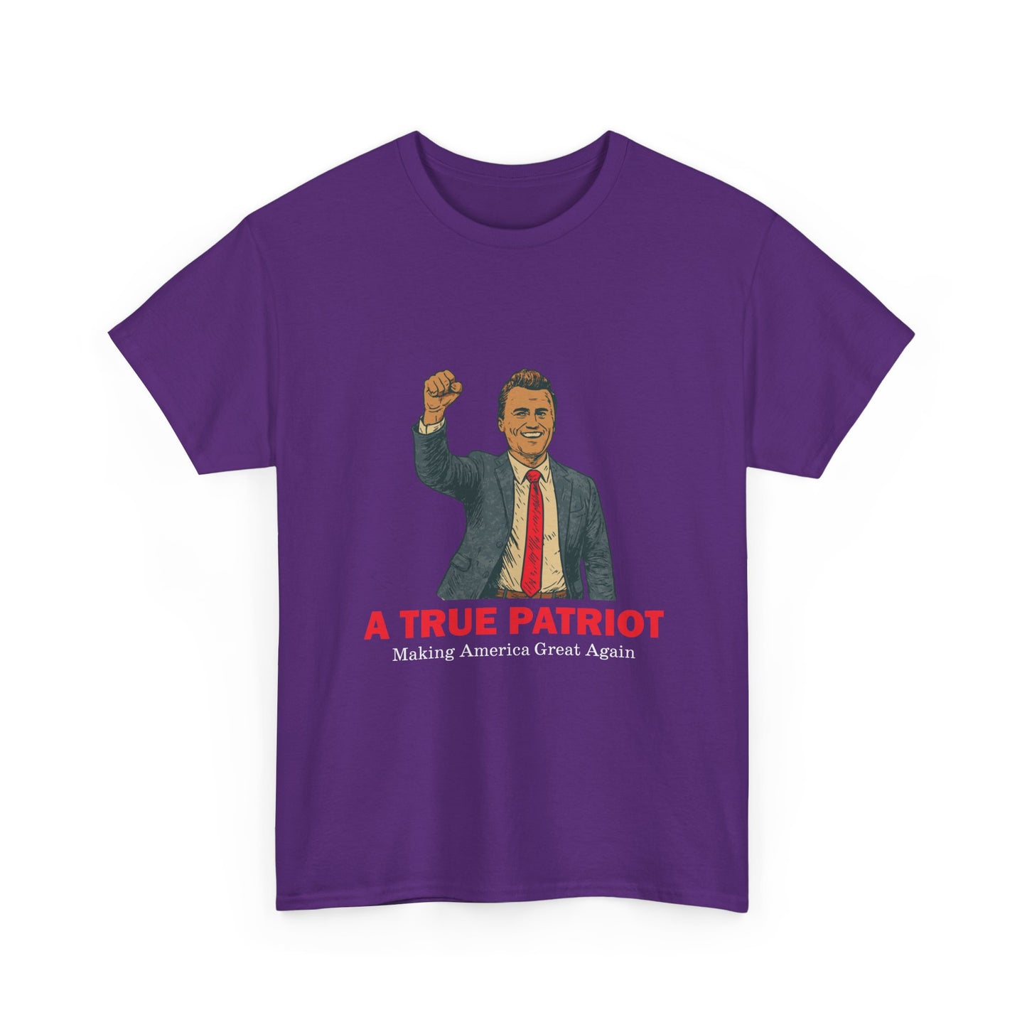 A True Patriot Unisex Heavy Cotton Tee, Casual Wear, Gift for Patriots, Independence Day Shirt, Everyday Statement Tee