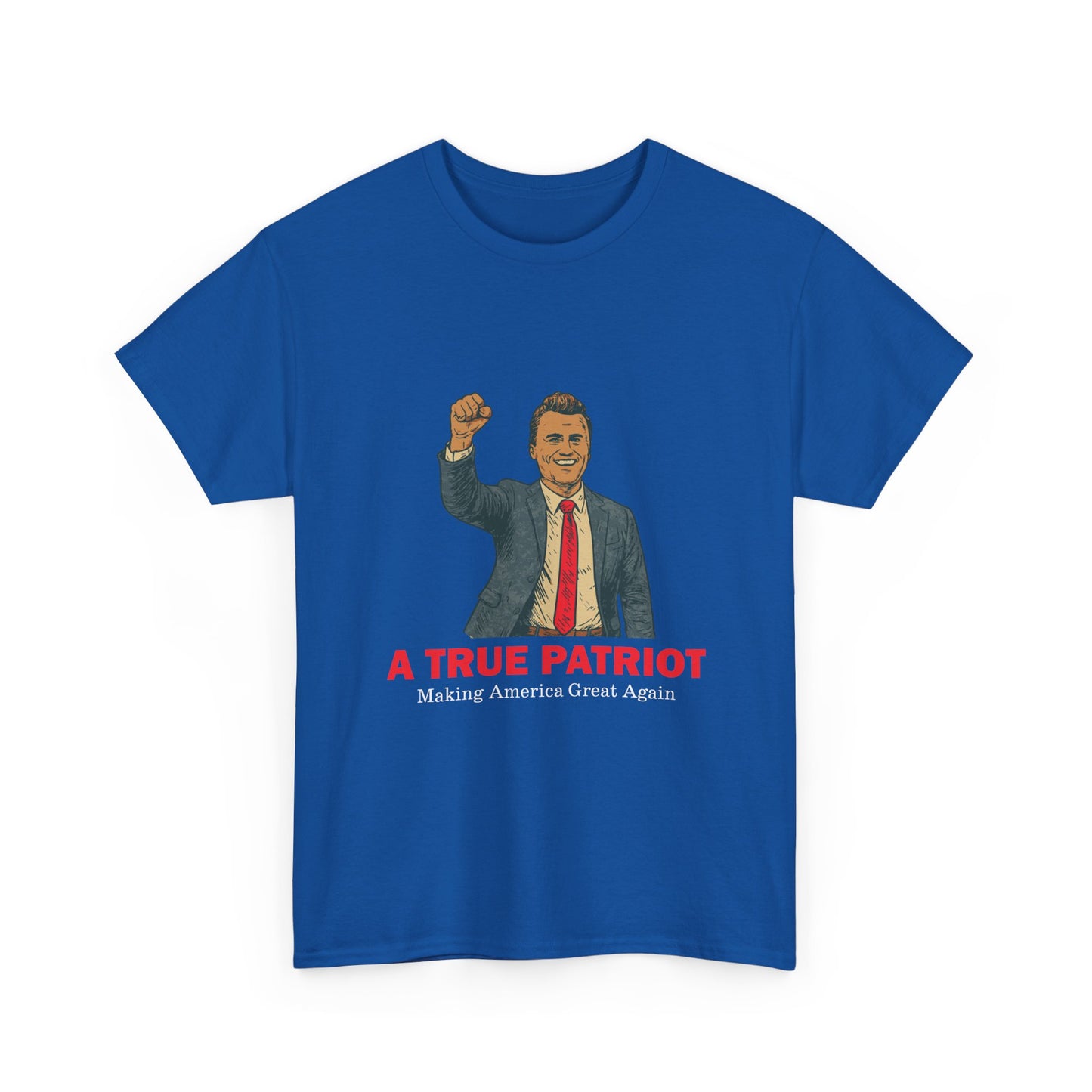 A True Patriot Unisex Heavy Cotton Tee, Casual Wear, Gift for Patriots, Independence Day Shirt, Everyday Statement Tee