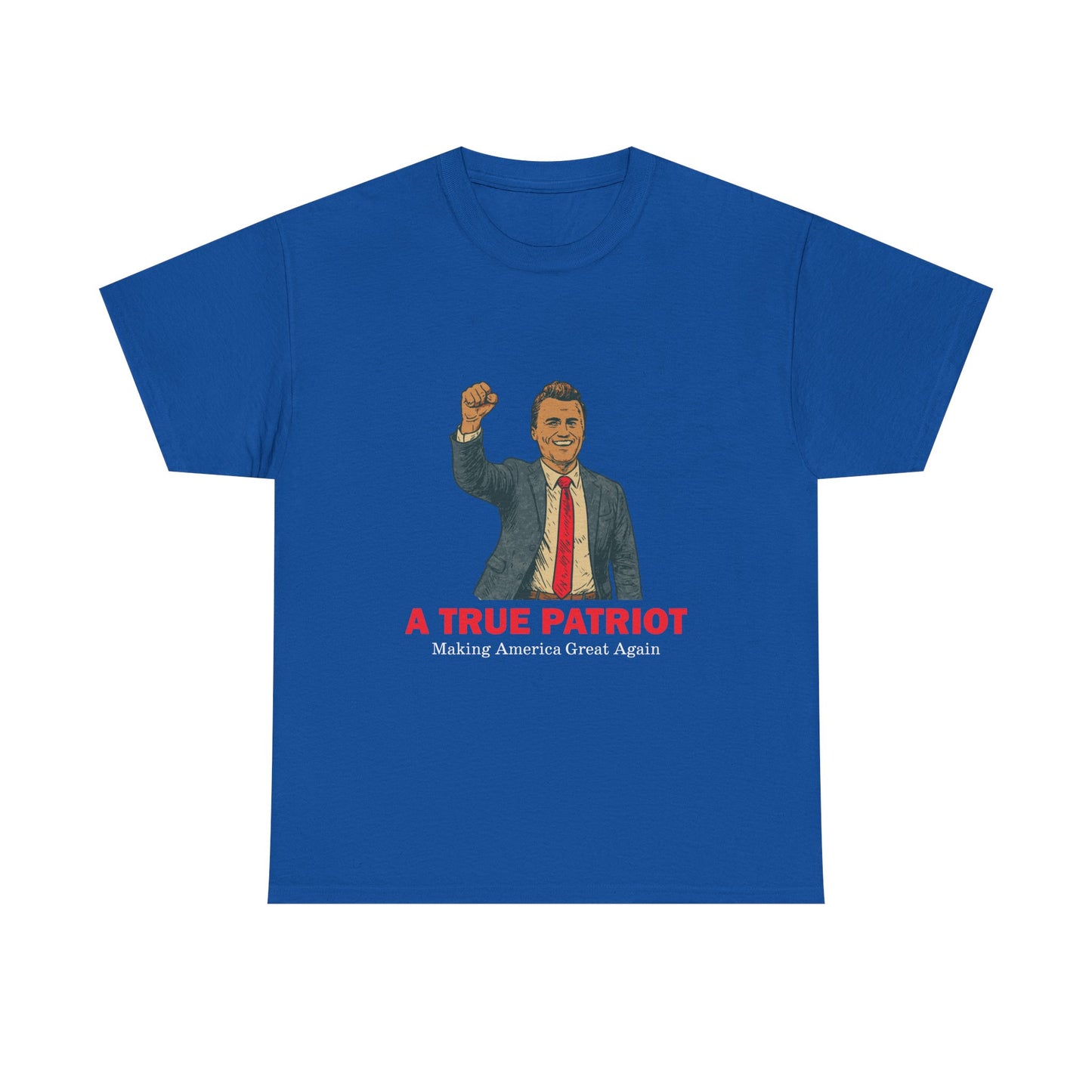 A True Patriot Unisex Heavy Cotton Tee, Casual Wear, Gift for Patriots, Independence Day Shirt, Everyday Statement Tee