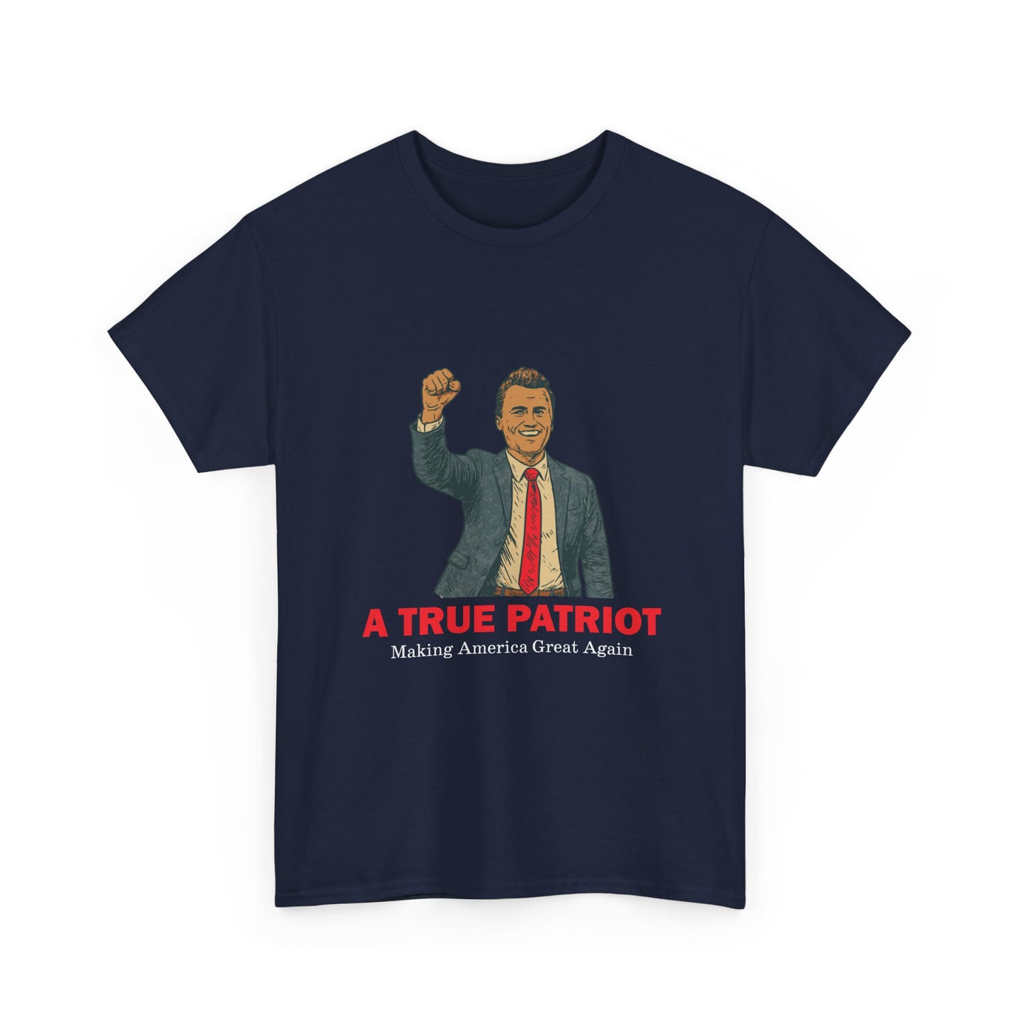 A True Patriot Unisex Heavy Cotton Tee, Casual Wear, Gift for Patriots, Independence Day Shirt, Everyday Statement Tee