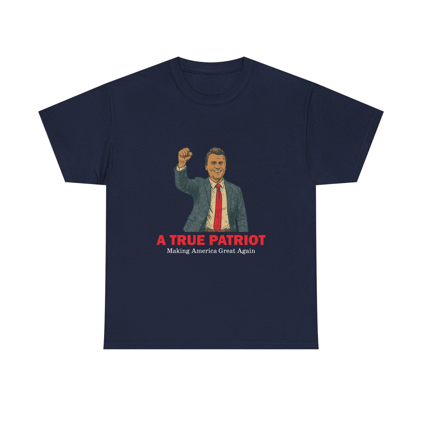 A True Patriot Unisex Heavy Cotton Tee, Casual Wear, Gift for Patriots, Independence Day Shirt, Everyday Statement Tee