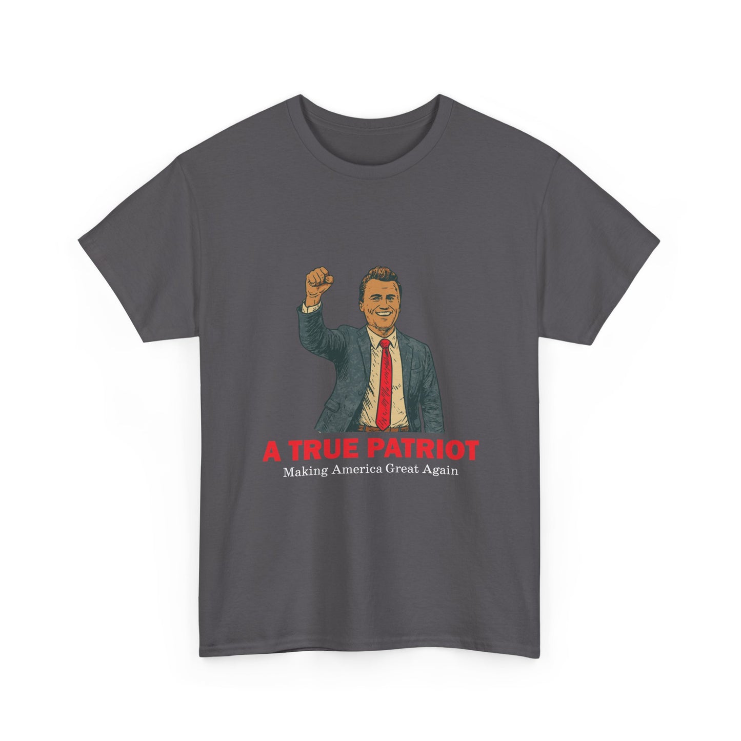 A True Patriot Unisex Heavy Cotton Tee, Casual Wear, Gift for Patriots, Independence Day Shirt, Everyday Statement Tee