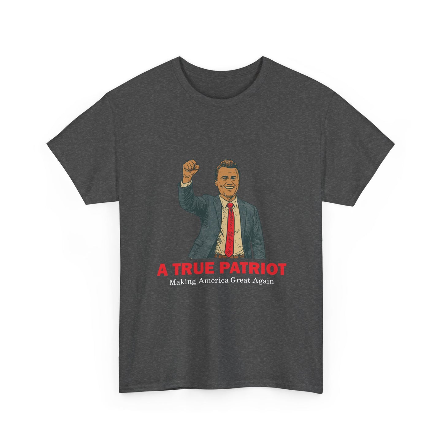 A True Patriot Unisex Heavy Cotton Tee, Casual Wear, Gift for Patriots, Independence Day Shirt, Everyday Statement Tee