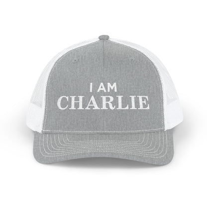 I Am Charlie Embroidered Snapback Trucker Cap, Customizable Hat for Everyday Wear, Father’s Day Gift, Birthday Hat, Unique Accessory