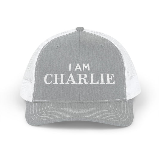 I Am Charlie Embroidered Snapback Trucker Cap, Customizable Hat for Everyday Wear, Father’s Day Gift, Birthday Hat, Unique Accessory