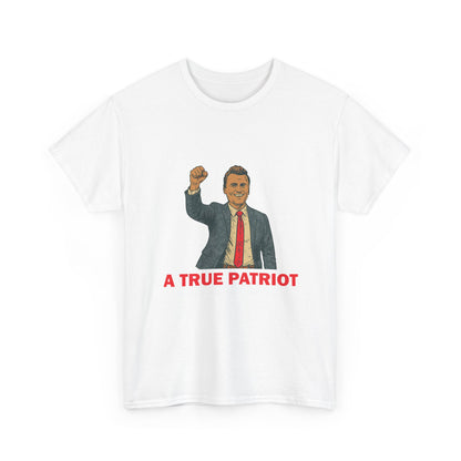 A True Patriot Unisex Heavy Cotton Tee, Casual Wear, Gift for Patriots, Independence Day Shirt, Everyday Statement Tee
