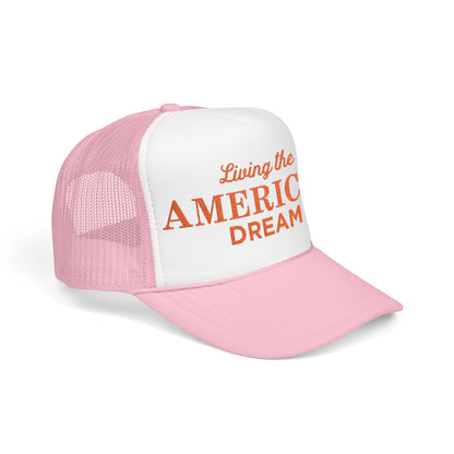Living the American Dream Trucker Hat, Embroidered Snapback Cap for Summer, Patriotic Gift, Outdoor Adventure Accessory, Casual [...]