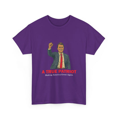 A True Patriot Unisex Heavy Cotton Tee, Casual Wear, Gift for Patriots, Independence Day Shirt, Everyday Statement Tee
