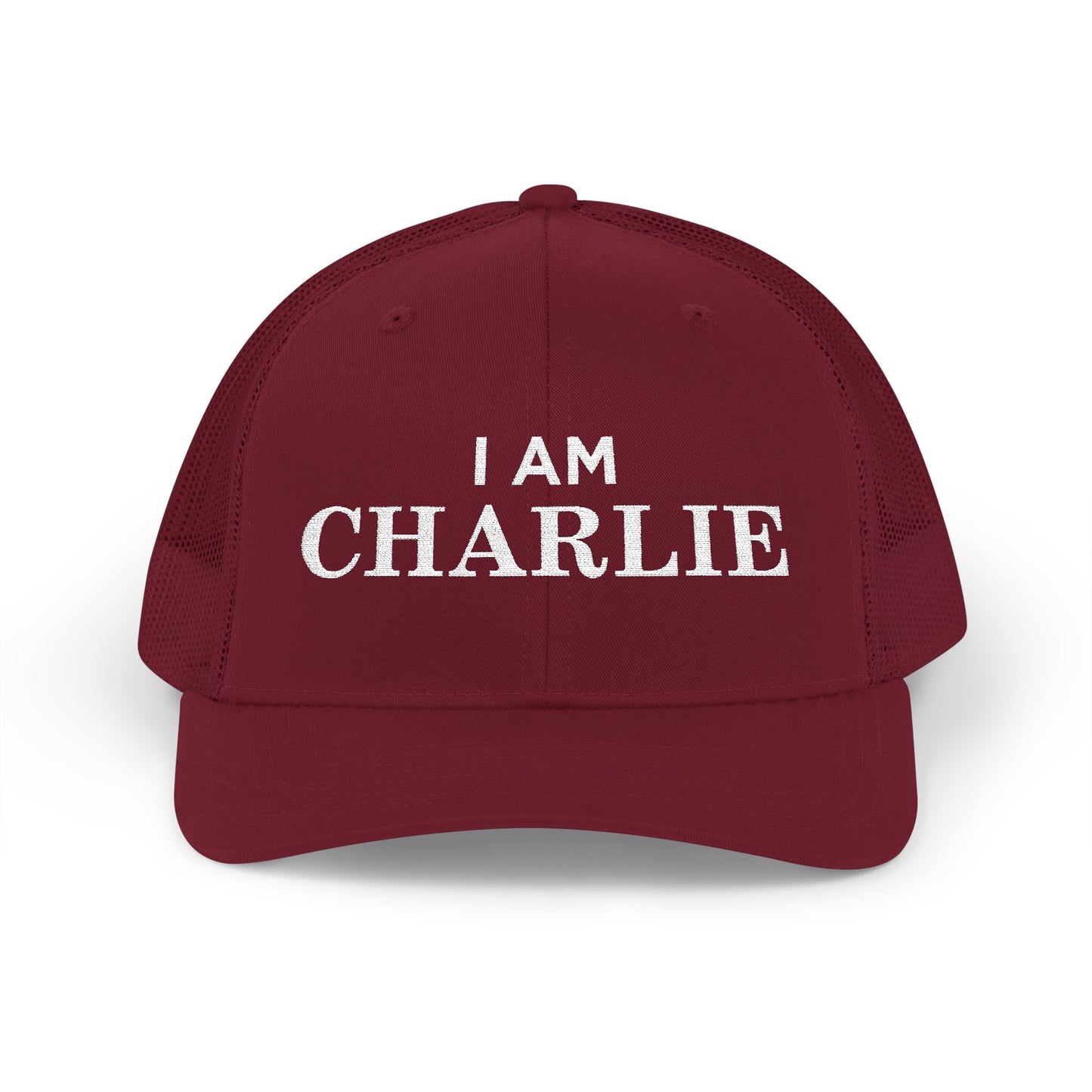 I Am Charlie Embroidered Snapback Trucker Cap, Customizable Hat for Everyday Wear, Father’s Day Gift, Birthday Hat, Unique Accessory