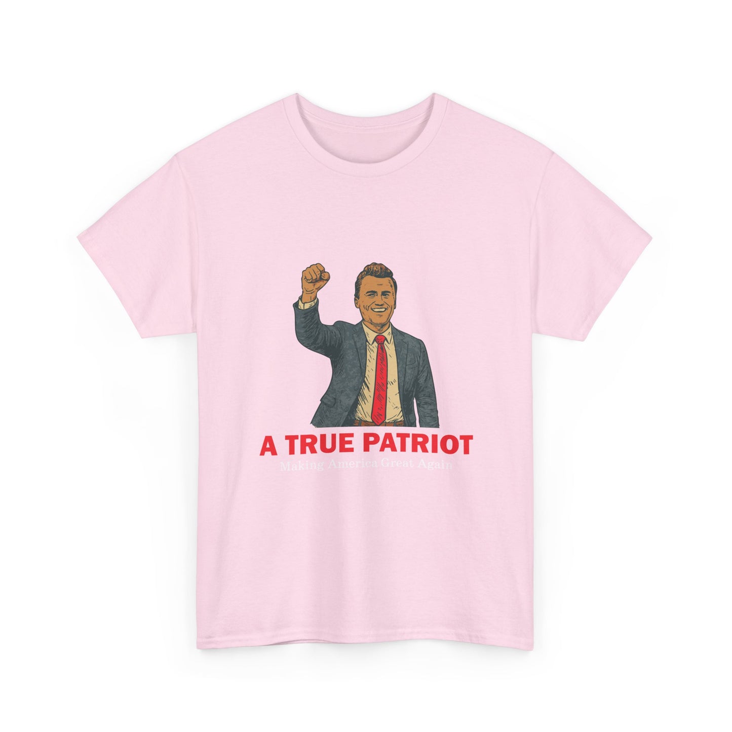 A True Patriot Unisex Heavy Cotton Tee, Casual Wear, Gift for Patriots, Independence Day Shirt, Everyday Statement Tee