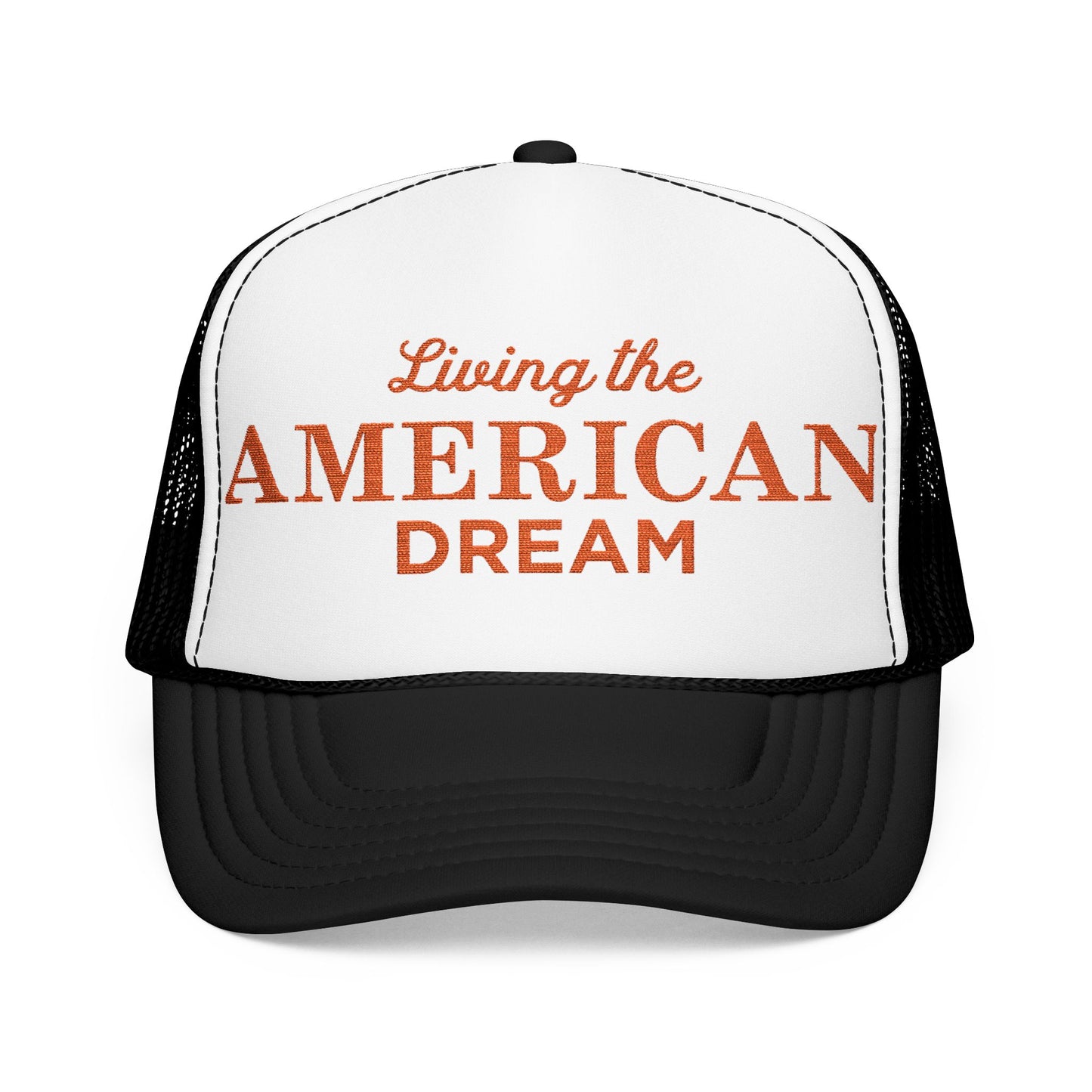Living the American Dream Trucker Hat, Embroidered Snapback Cap for Summer, Patriotic Gift, Outdoor Adventure Accessory, Casual [...]