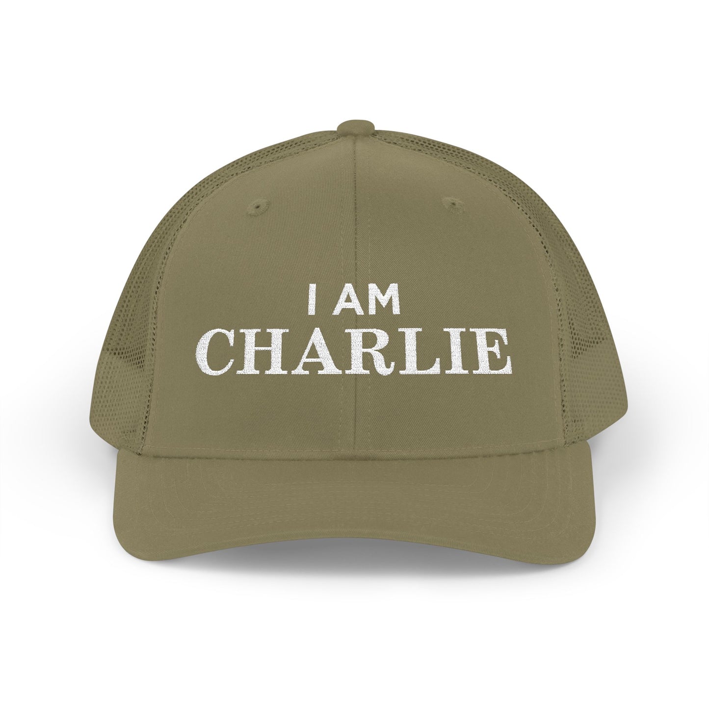 I Am Charlie Embroidered Snapback Trucker Cap, Customizable Hat for Everyday Wear, Father’s Day Gift, Birthday Hat, Unique Accessory