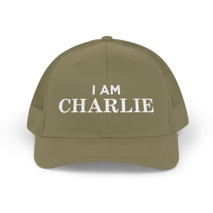 I Am Charlie Embroidered Snapback Trucker Cap, Customizable Hat for Everyday Wear, Father’s Day Gift, Birthday Hat, Unique Accessory