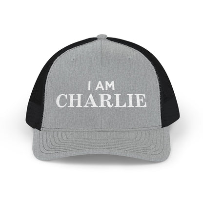 I Am Charlie Embroidered Snapback Trucker Cap, Customizable Hat for Everyday Wear, Father’s Day Gift, Birthday Hat, Unique Accessory