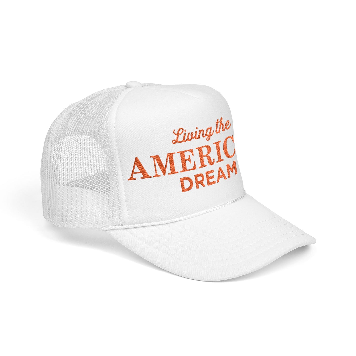 Living the American Dream Trucker Hat, Embroidered Snapback Cap for Summer, Patriotic Gift, Outdoor Adventure Accessory, Casual [...]