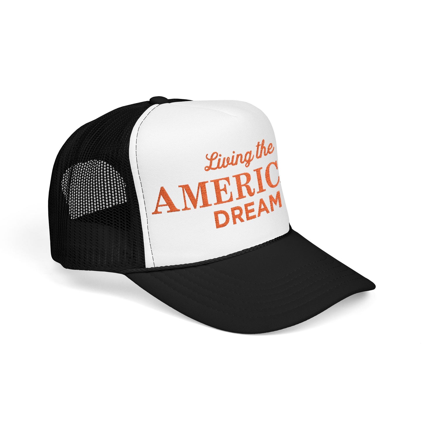 Living the American Dream Trucker Hat, Embroidered Snapback Cap for Summer, Patriotic Gift, Outdoor Adventure Accessory, Casual [...]