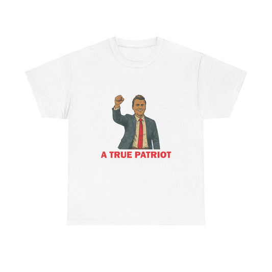 A True Patriot Unisex Heavy Cotton Tee, Casual Wear, Gift for Patriots, Independence Day Shirt, Everyday Statement Tee