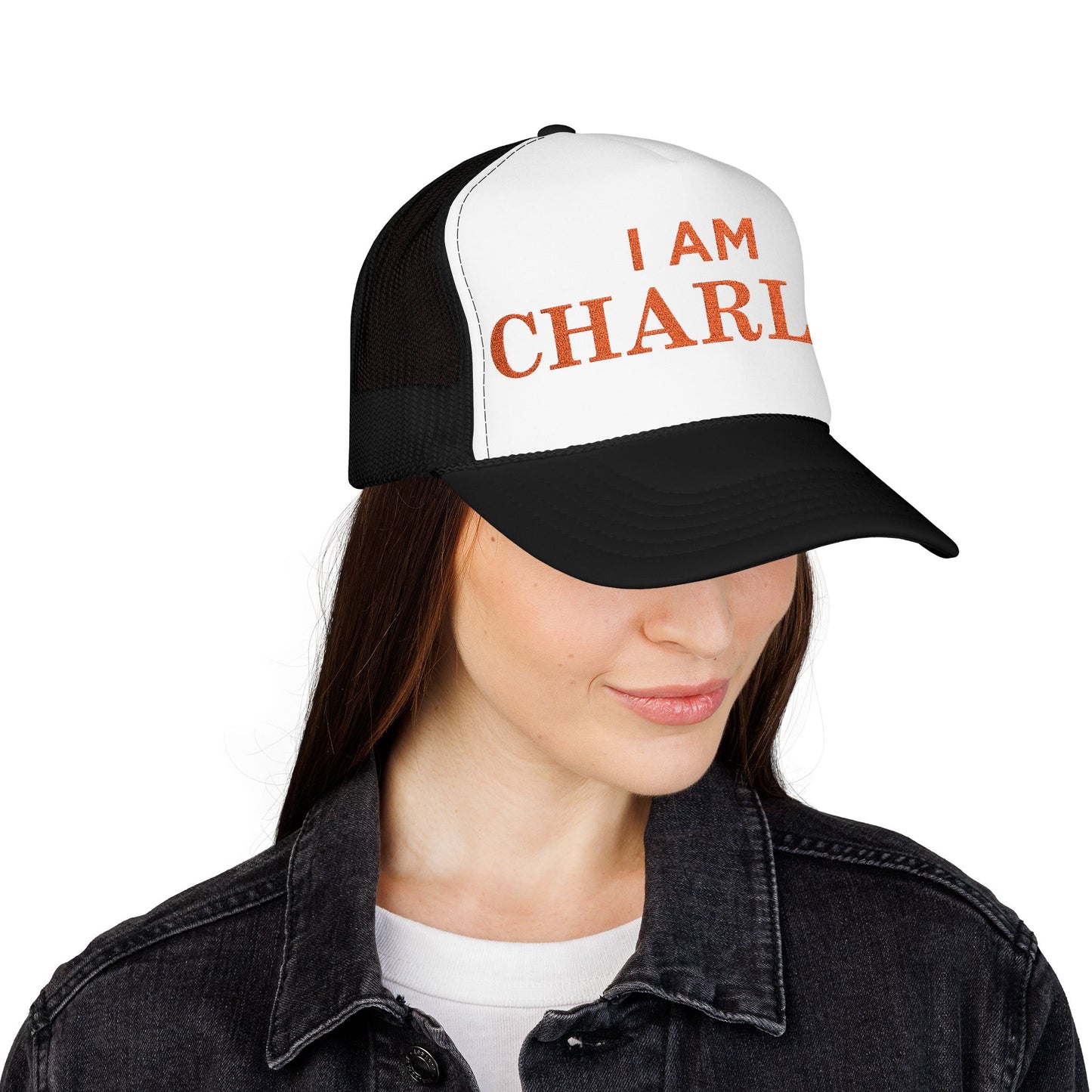 I Am Charlie Embroidered Foam Trucker Hat