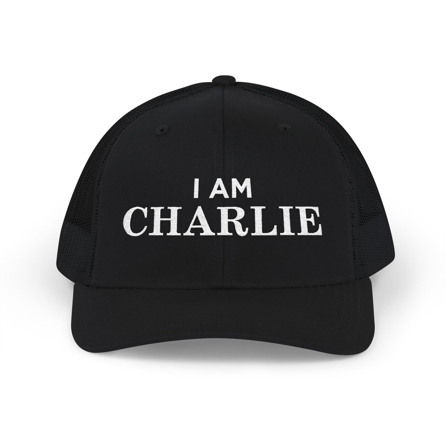 I Am Charlie Embroidered Snapback Trucker Cap, Customizable Hat for Everyday Wear, Father’s Day Gift, Birthday Hat, Unique Accessory