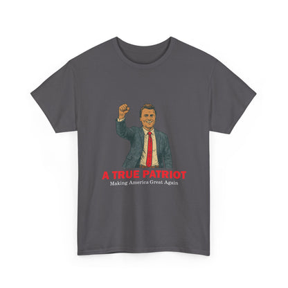 A True Patriot Unisex Heavy Cotton Tee, Casual Wear, Gift for Patriots, Independence Day Shirt, Everyday Statement Tee