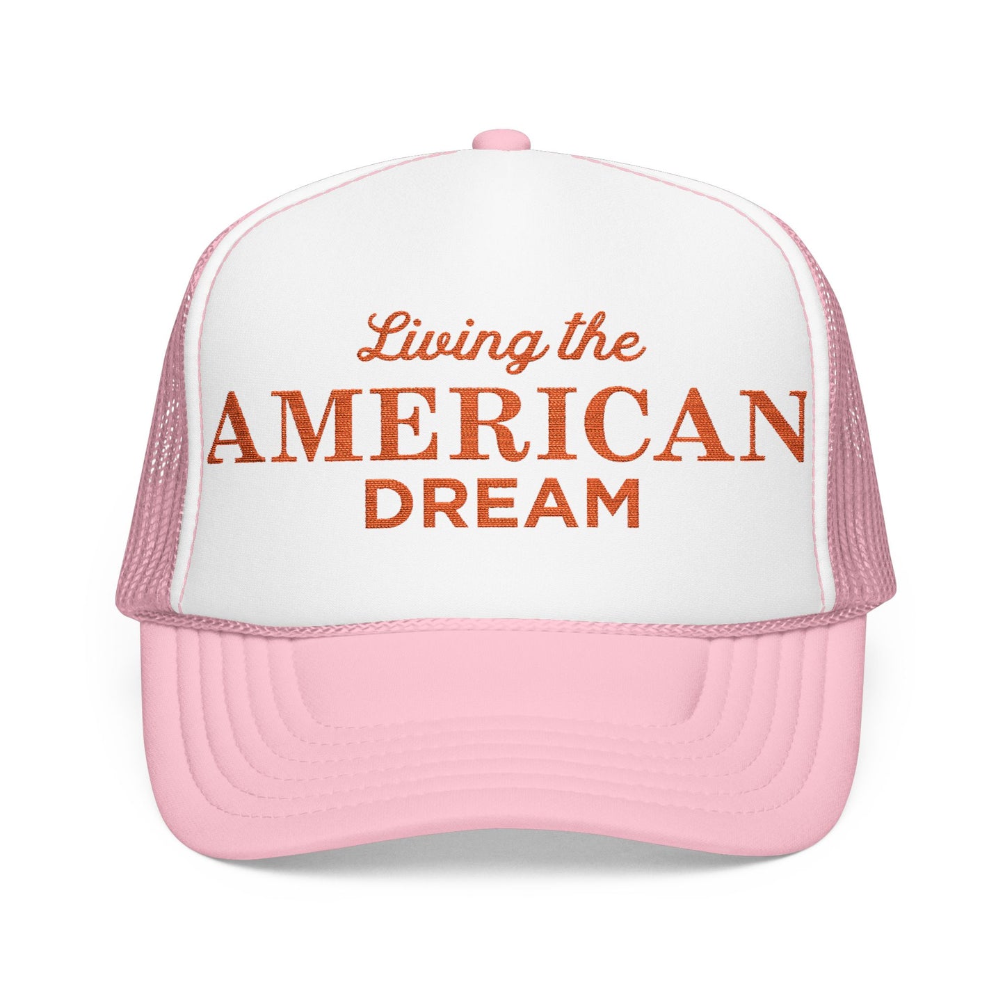 Living the American Dream Trucker Hat, Embroidered Snapback Cap for Summer, Patriotic Gift, Outdoor Adventure Accessory, Casual [...]