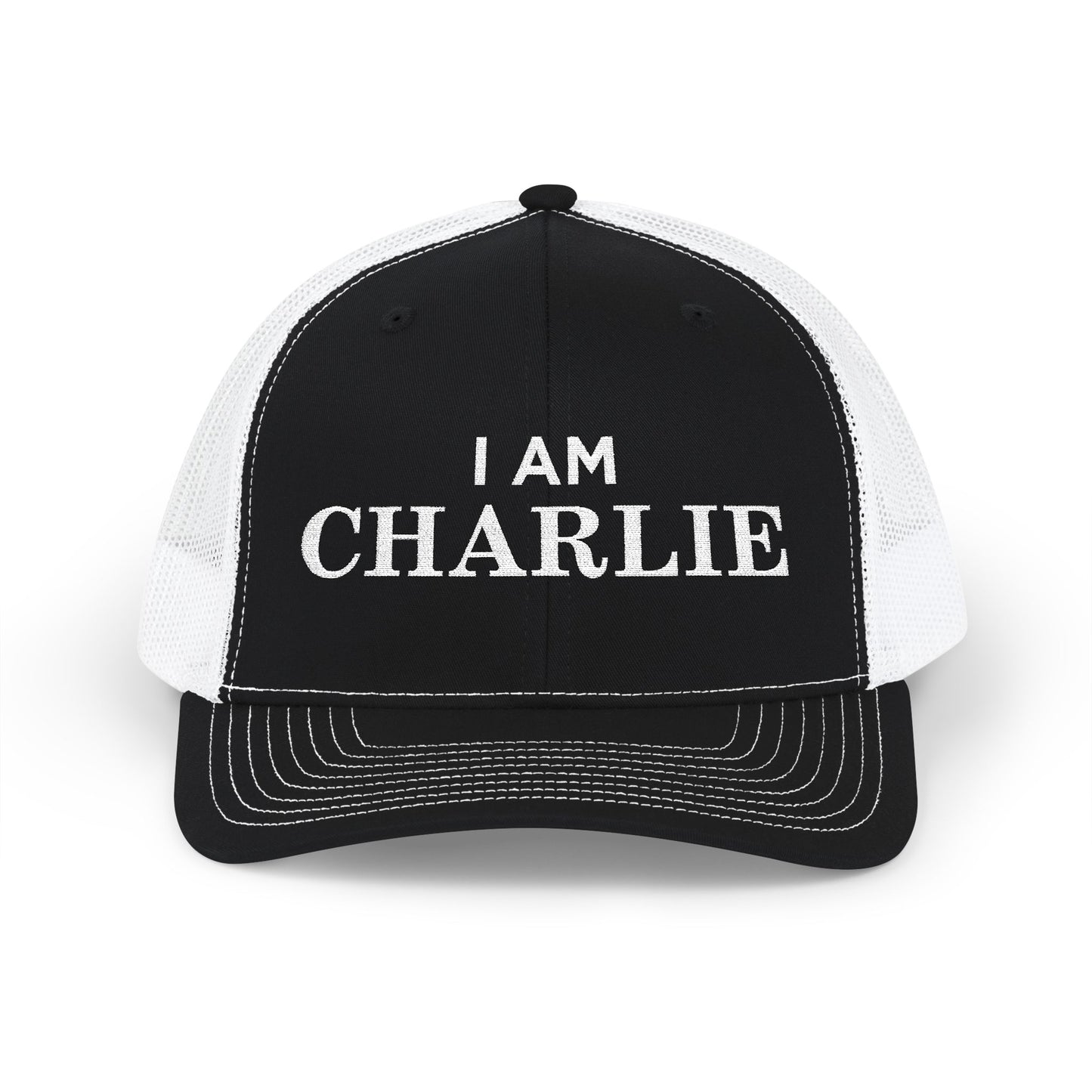 I Am Charlie Embroidered Snapback Trucker Cap, Customizable Hat for Everyday Wear, Father’s Day Gift, Birthday Hat, Unique Accessory
